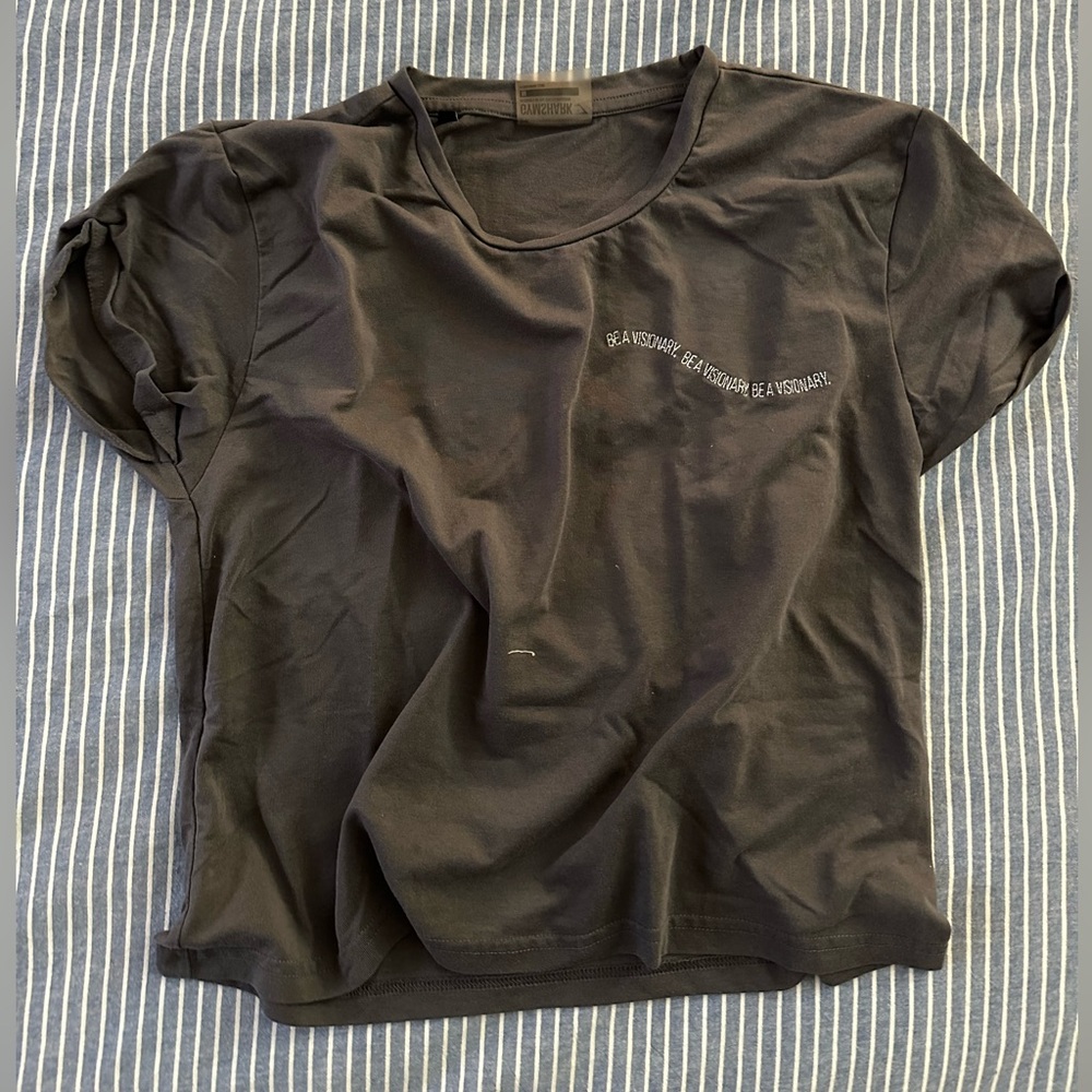 Gymshark Essential Be a Visionary Tee - Charcoal.
